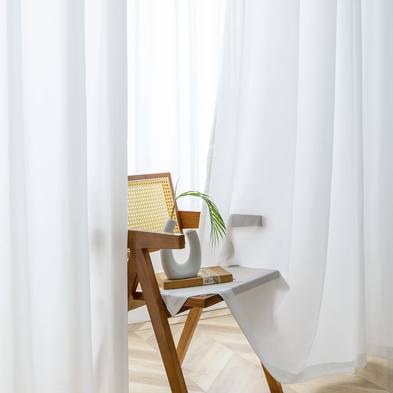 White Curtain Polyester Woven Fabric Wholesale Supplier 7